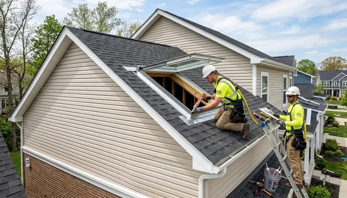 Professional skylight repair on vinyl siding home in Orlando, FL by Next Level Exteriors experts