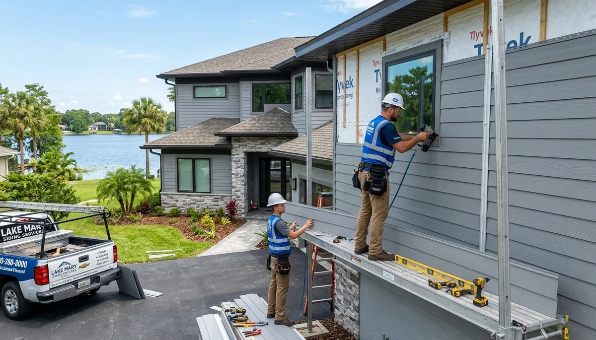 Professional vinyl siding installation and repair on home exterior in Orlando, FL