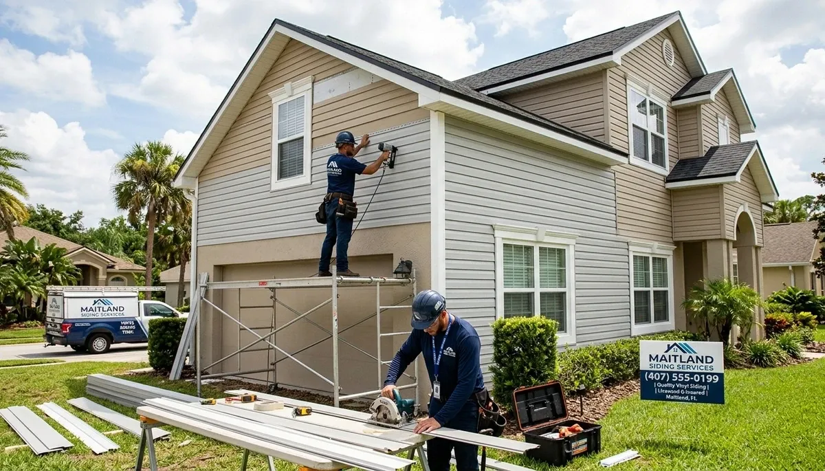 Professional vinyl siding installation on home exterior in Orlando, FL